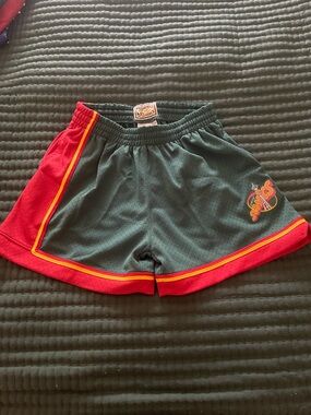 Mitchell & Ness Green Red Yellow Seattle Supersonics Athletic Womens Shorts
